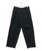 Graphpaperグラフペーパー）の古着「Hard Twill Two Tuck Pants」｜ブラック