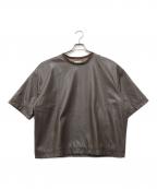 WILLY CHAVARRIAウィリーチャバリア）の古着「SYNTHETIC LEATHER BUFFALO TEE」｜ブラウン