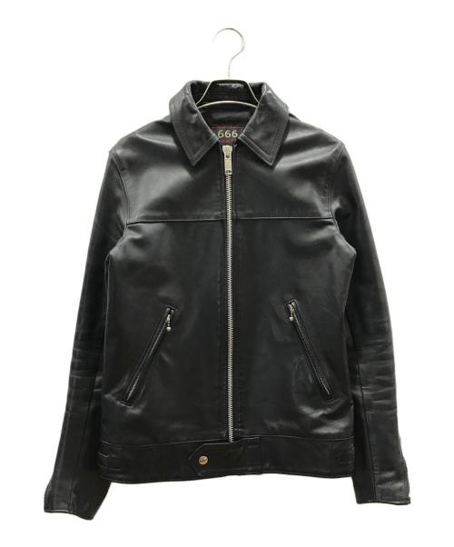 666（666）666 (666) シングルライダースレザージャケット ブラック サイズ:XSの古着・服飾アイテム