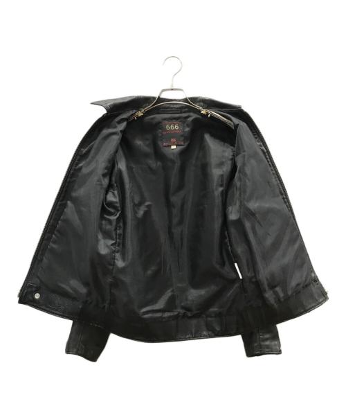 666（666）666 (666) シングルライダースレザージャケット ブラック サイズ:XSの古着・服飾アイテム