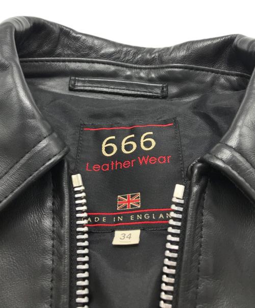 666（666）666 (666) シングルライダースレザージャケット ブラック サイズ:XSの古着・服飾アイテム