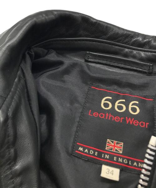 666（666）666 (666) シングルライダースレザージャケット ブラック サイズ:XSの古着・服飾アイテム