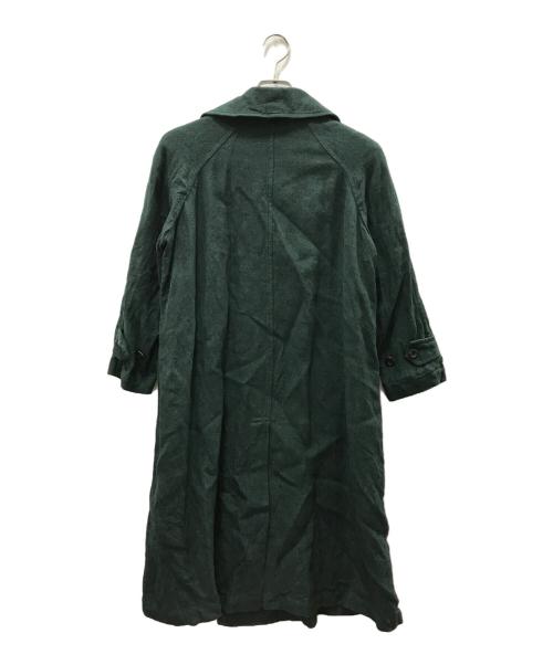 45R（フォーティファイブ・アール）45R (フォーティーファイブアール) リネンダブルコート グリーン サイズ:2の古着・服飾アイテム