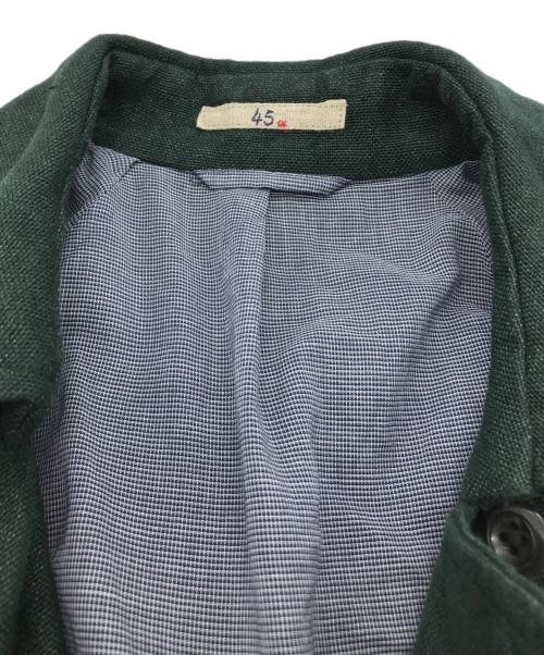 45R（フォーティファイブ・アール）45R (フォーティーファイブアール) リネンダブルコート グリーン サイズ:2の古着・服飾アイテム