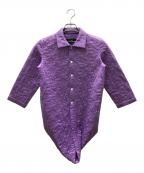 tricot COMME des GARCONSトリココムデギャルソン）の古着「フラワー刺繍デザインシャツ」｜パープル