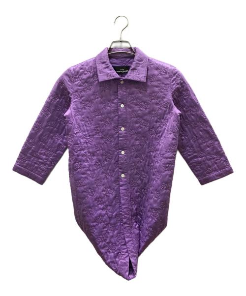tricot COMME des GARCONS（トリココムデギャルソン）tricot COMME des GARCONS (トリココムデギャルソン) フラワー刺繍デザインシャツ パープル サイズ:Mの古着・服飾アイテム