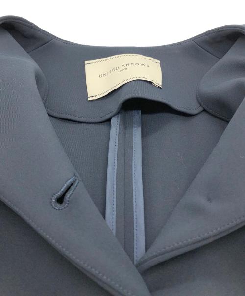 UNITED ARROWS（ユナイテッドアローズ）UNITED ARROWS (ユナイテッドアローズ) パールモチーフノーカラージャケット ネイビー サイズ:Sの古着・服飾アイテム