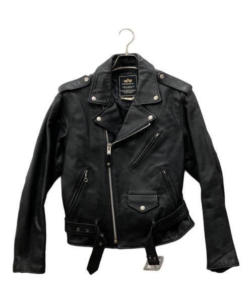ALPHA（アルファ）ALPHA (アルファ) ライダースジャケット ブラック サイズ:Mの古着・服飾アイテム
