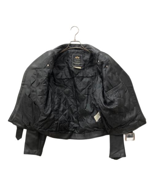 ALPHA（アルファ）ALPHA (アルファ) ライダースジャケット ブラック サイズ:Mの古着・服飾アイテム