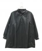 Porter Classicポータークラシック）の古着「スタンドカラー ロングスモックシャツ」｜ブラック