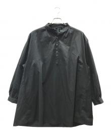 Porter Classic（ポータークラシック）の古着「スタンドカラー ロングスモックシャツ」｜ブラック