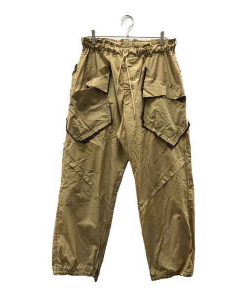 sulvam（サルバム）sulvam (サルバム) ナイロンデザインパンツ ベージュ サイズ:Mの古着・服飾アイテム