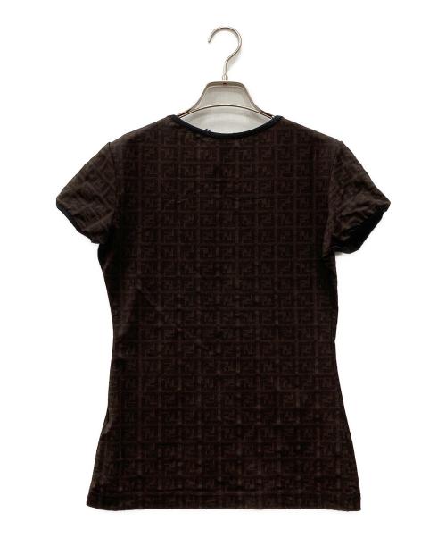 FENDI（フェンディ）FENDI (フェンディ) ズッカ総柄Tシャツ ブラウン サイズ:44の古着・服飾アイテム