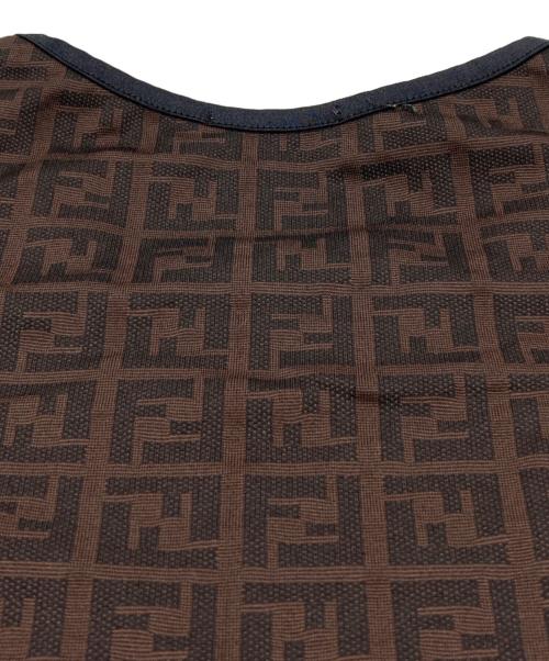 FENDI（フェンディ）FENDI (フェンディ) ズッカ総柄Tシャツ ブラウン サイズ:44の古着・服飾アイテム