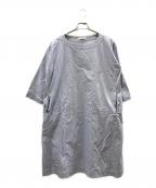 45rpm45アールピーエム）の古着「MOTTAINAI 7分袖馬比古ワンピース」｜ブルー