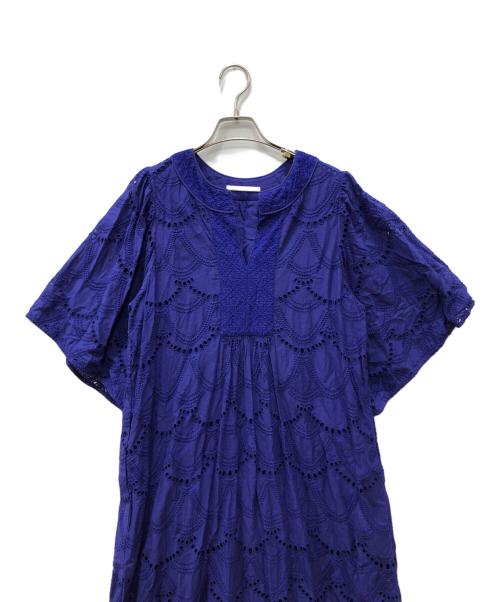 ne quittez pas（ヌキテパ）ne quittez pas (ヌキテパ) Cotton Voile Dot Hemla Dress パープル サイズ:FREEの古着・服飾アイテム