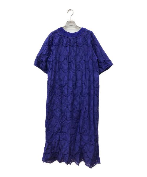 ne quittez pas（ヌキテパ）ne quittez pas (ヌキテパ) Cotton Voile Dot Hemla Dress パープル サイズ:FREEの古着・服飾アイテム