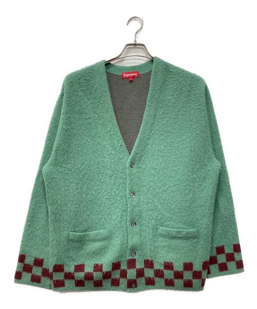 SUPREME（シュプリーム）Supreme (シュプリーム) Brushed Checkerboard Cardigan グリーン サイズ:Lの古着・服飾アイテム