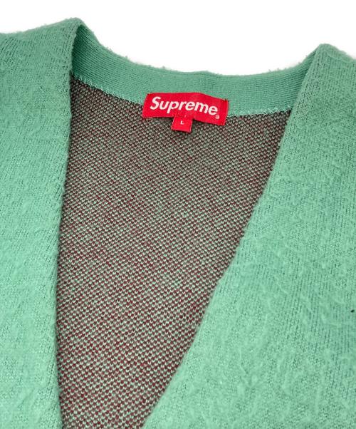 SUPREME（シュプリーム）Supreme (シュプリーム) Brushed Checkerboard Cardigan グリーン サイズ:Lの古着・服飾アイテム