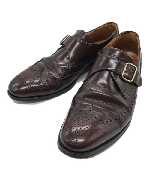 Crockett & Jones（クロケット＆ジョーンズ）Crockett & Jones (クロケット＆ジョーンズ) Paul Smith (ポールスミス) モンクストラップシューズ ブラウン サイズ:7の古着・服飾アイテム