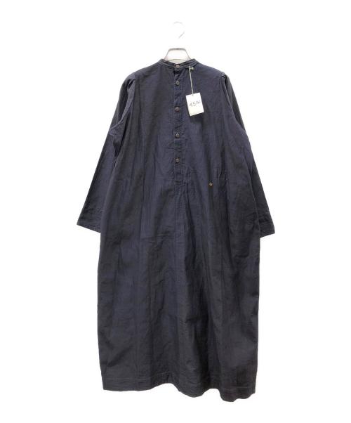 45R（フォーティファイブ・アール）45R (フォーティファイブ・アール) 粟サテンのタックドレス インディゴ サイズ:00の古着・服飾アイテム