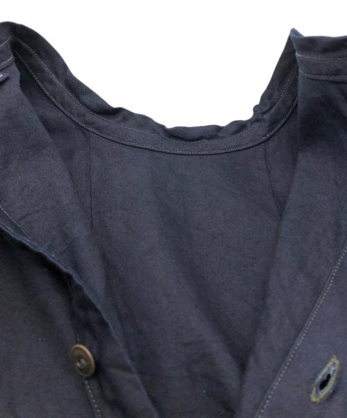 45R（フォーティファイブ・アール）45R (フォーティファイブ・アール) 粟サテンのタックドレス インディゴ サイズ:00の古着・服飾アイテム