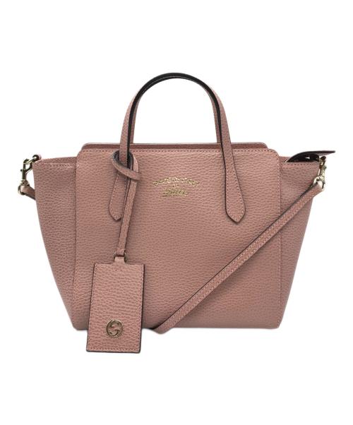GUCCI（グッチ）GUCCI (グッチ) 2WAYスウィングミニレザートップハンドルバッグ ピンクの古着・服飾アイテム