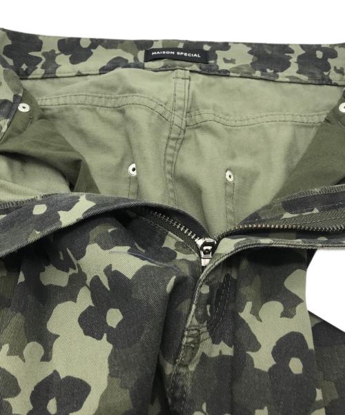 MAISON SPECIAL（メゾンスペシャル）MAISON SPECIAL (メゾンスペシャル) Flower Camouflage Curve Pants オリーブ サイズ:38の古着・服飾アイテム