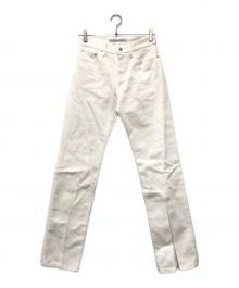 JOHN LAWRENCE SULLIVAN（ジョン ローレンス サリバン）の古着「rigid denim slitted pants」｜ホワイト