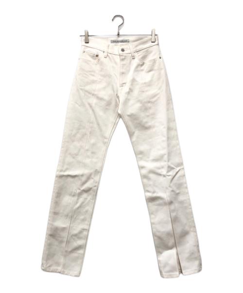 JOHN LAWRENCE SULLIVAN（ジョン ローレンス サリバン）JOHN LAWRENCE SULLIVAN (ジョン ローレンス サリバン) rigid denim slitted pants ホワイト サイズ:Mの古着・服飾アイテム