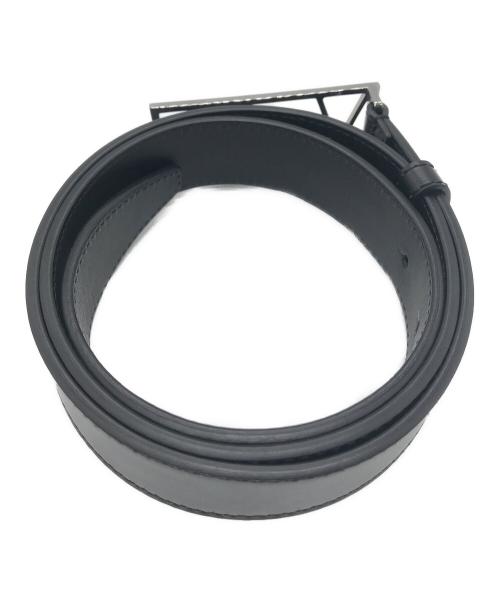 VERSACE（ヴェルサーチェ）VERSACE (ヴェルサーチェ) ロゴ金具レザーベルト ブラック サイズ:下記参照の古着・服飾アイテム