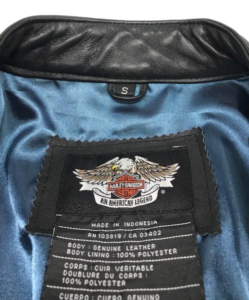 HARLEY-DAVIDSON（ハーレーダビッドソン）HARLEY-DAVIDSON (ハーレーダビッドソン) シングルレザーライダースジャケット ブラック サイズ:Sの古着・服飾アイテム