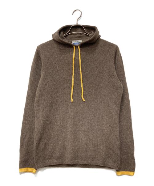 FEDELI（フェデーリ）FEDELI (フェデーリ) TIE YOUR TIE (タイ ユア タイ) 別注 カシミヤニットパーカー ブラウン サイズ:Sの古着・服飾アイテム