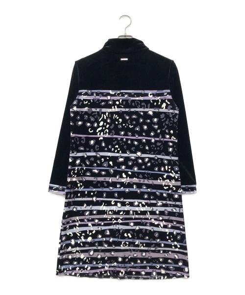 LEONARD SPORT（レオナール スポーツ）LEONARD SPORT (レオナール スポーツ) 長袖ベロアワンピース ブラック サイズ:40の古着・服飾アイテム