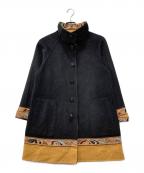 LEONARDレオナール）の古着「リバーシブルスタンドカラーアンゴラコート」｜ブラック