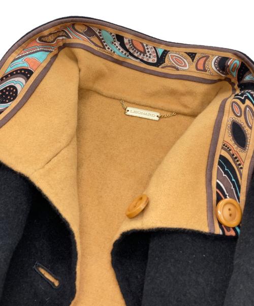 LEONARD（レオナール）LEONARD (レオナール) リバーシブルスタンドカラーアンゴラコート ブラック サイズ:3の古着・服飾アイテム