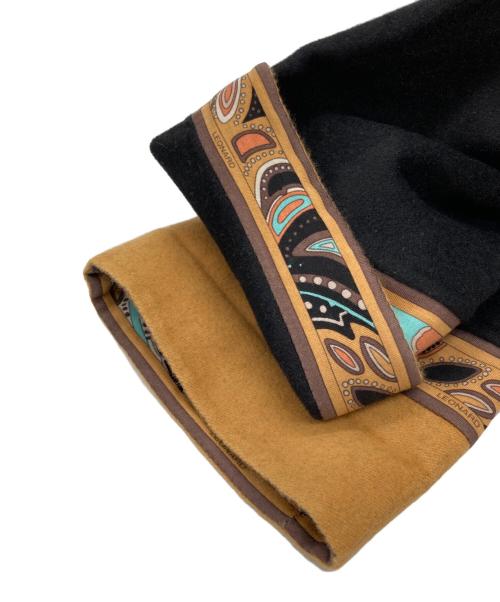 LEONARD（レオナール）LEONARD (レオナール) リバーシブルスタンドカラーアンゴラコート ブラック サイズ:3の古着・服飾アイテム