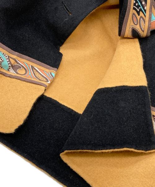 LEONARD（レオナール）LEONARD (レオナール) リバーシブルスタンドカラーアンゴラコート ブラック サイズ:3の古着・服飾アイテム