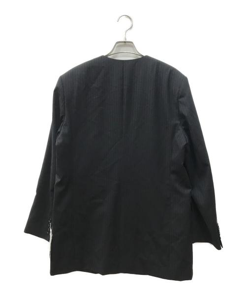 BEAUTY&YOUTH（ビューティーアンドユース）BEAUTY&YOUTH (ビューティーアンドユース) ストライプ ノーカラージャケットテーラードジャケット ブラック サイズ:M 未使用品の古着・服飾アイテム