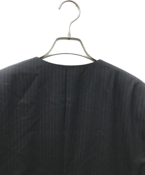 BEAUTY&YOUTH（ビューティーアンドユース）BEAUTY&YOUTH (ビューティーアンドユース) ストライプ ノーカラージャケットテーラードジャケット ブラック サイズ:M 未使用品の古着・服飾アイテム