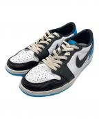 NIKEナイキ）の古着「Air Jordan 1 Low OG "Black and Dark Powder Blue/UNC"」｜ホワイト×ブラック