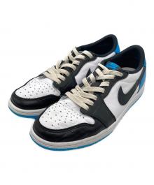 NIKE（ナイキ）の古着「Air Jordan 1 Low OG "Black and Dark Powder Blue/UNC"」｜ホワイト×ブラック