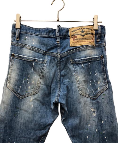 DSQUARED2（ディースクエアード）DSQUARED2 (ディースクエアード) リペア加工デニムパンツ インディゴ サイズ:Sの古着・服飾アイテム