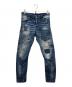 DSQUARED2（ディースクエアード）の古着「リペア加工デニムパンツ」｜インディゴ