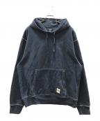 stussyステューシー）の古着「Contrast Stitch Label Hoodie」｜ネイビー