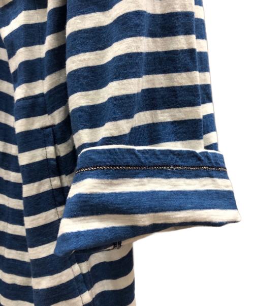 45R（フォーティファイブ・アール）45R (フォーティファイブ・アール) ボーダーカットソーワンピース ブルー サイズ:FREEの古着・服飾アイテム