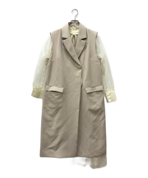 Ameri（アメリ）Ameri (アメリ) LONG VEST SET SHEER DRESS ベージュ サイズ:Sの古着・服飾アイテム
