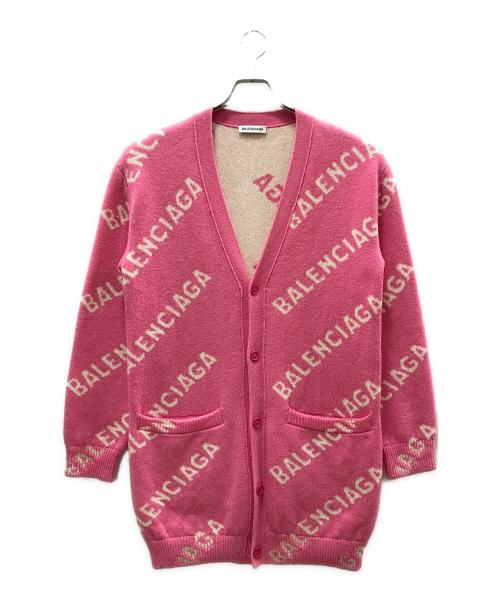 BALENCIAGA（バレンシアガ）BALENCIAGA (バレンシアガ) Logo oversize cardigan ピンク サイズ:XSの古着・服飾アイテム