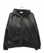 MAISON SPECIALメゾンスペシャル）の古着「Sandblasting Sweat Prime-Over Zip Hoodie」｜ブラック
