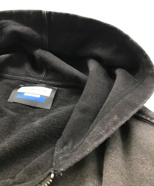 MAISON SPECIAL（メゾンスペシャル）MAISON SPECIAL (メゾンスペシャル) Sandblasting Sweat Prime-Over Zip Hoodie ブラック サイズ:2の古着・服飾アイテム